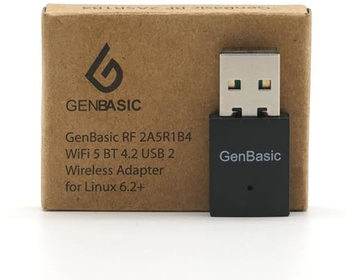 GenBasic WiFi 5 Bluetooth BT4 USB Mini Wireless Netzwerk Dongle Adapter für Linux 6.2+
