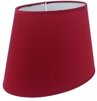 Lampenschirm Stofflampenschirm in Leinenoptik Oval für E14/E27 Fassung H 22 (rot)
