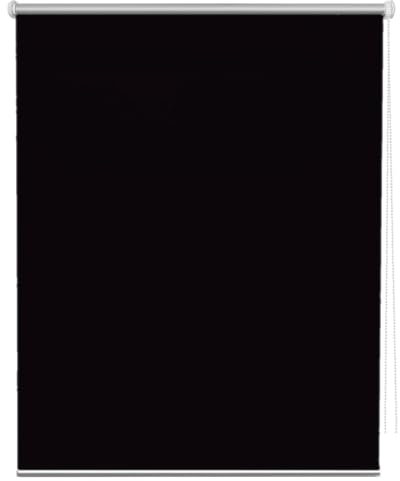 Verdunkelungsrollo Ohne Bohren 110 x 170 cm Hitzeschutz und Sichtschutz Klemmfix Rollo Seitenzugrollo Verstellbare für Schlafzimmer, Schwarz