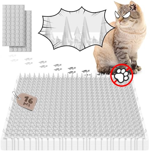 ohlela Katzenmatte für Katzen – 40,6 x 33 cm Katzen-Spike-Matte mit 2,5 cm Spike ist eine großartige Katzenabwehrmatte für drinnen und draußen, zur Abschreckung von Katzen und Hunden. Katzenschreck