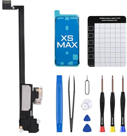 DGSCSMY for iPhone XSMAX Earpiece Front Speaker Replacement Repair 6.5 Ear Module Part with Ambient Light Sensor Proximity Sensor Flex Connector Fix Tools Kit XS MAX for A1921 A2101 A2102 A2103 A2104
