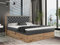MKS MEBLE Boxspringbett 160x200 mit Bettkasten Eiche, Polsterbett 160x200 mit Matratze H3, Bett 160x200 mit Kopfteil, Bett mit Holzrahmen in Wotan Eiche - 160x200 - Dunkelgrau Kunstleder - Albero-3