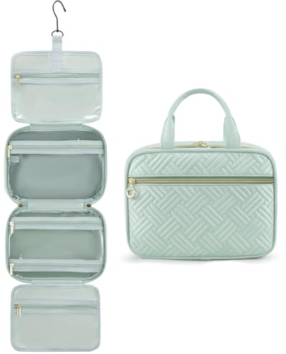 LOVEVOOK Kulturbeutel zum Aufhängen, Wasserdicht Kulturtasche Damen Faltbare Waschtasche Kosmetiktasche Toiletry Bag Toiletttasche Beauty Case Groß mit 360°Drehbare Haken Waschbeutel für Reise