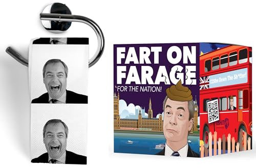 Nigel Farage Toilet Paper - Funny Printed Loo Roll in Novelty Gift Box