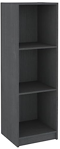 KTHLBRH Bücherregal/Raumteiler Grau 36x33x110 cm Massivholz Kiefer Dekorative Regale Büro-Bücherregal Wohnzimmer Regale Regale für das Schlafzimmer für Büro, Wohnzimmer, Schlafzimmer