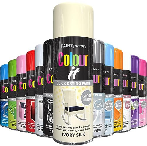 AlezyB 1x Ivory Silk All Purpose Spray Paint 400ml Professional Quality and Fantastic Finish, Interior, Exterior, Household Multipurpose Spray for Metal | Plastic | Wood | Glass
