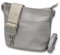 ADEL Damen Umhängetasche Echtes Leder LINA Handgemachte Crossbody Bag 4 Fächer Schultertasche mit Ledergurt + Breitem Gemustertem Riemen wasserdichte Stylische Made in Italy (Hellgrau)