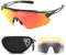 Snowledge Fahrradbrille mit 5 austauschbaren Gläsern, UV 400 Schutz, polarisierte Sport-Sonnenbrille für Herren und Damen, Laufen, Klettern, Angeln, Fahren, Golfen