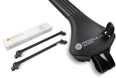 MODULA Aluminium-Dachträger kompatibel mit Volkswagen VW Caddy Maxi IV Van 2016-2021, mit offener Dachreling, Länge 79-121,5 cm, Abschließbar, Nutzlast 96,5 kg, schwarz