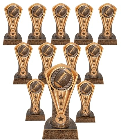 Express Medals 12 Stück 16,5 cm große Kobra-Fußball-Trophäe, Auszeichnungen, Jungen, Mädchen, Herren, Damen, Flagge, Touch, Jugend-Team-Trophäen, Auszeichnung, Turnier, Champion, Gewinner, Event,