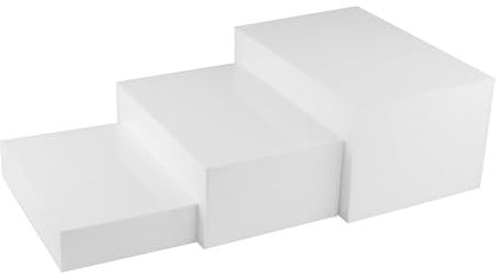 Folpus 3 Stück Buffet-Erhöhungen, Lebensmittel-Erhöhungen, dekorative Schmuck-Display-Erhöhungen, Tortenständer für die Hochzeitstheke, Weiß