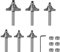 Yueqing Zhongji 6pcs Roundover Router Bits Set 1/4 Shank, with 6 Bearings 1/2 Corner Round Over Router Bits Carbide Roundover Bits for Rounding Edge Forming (Radius 3/8 5/16 1/4 3/16 5/32 1/8 )