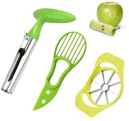 FHBHJNATC 3 Pièces Coupe Pomme, Trancheuse De Pomme, Trancheuse De Fruits, Sturdy And Durable Apple Slicer For Home And Kitchen To Slice Fruits Or Vegetables, Party, Camping, Ergonomic Handle