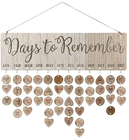 Calendario promemoria in legno con giorni per ricordare, per feste, casa, decorazione da parete, artigianato, decorazioni natalizie per porte da appendere (cachi, taglia unica)