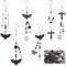 SUNNYCLUE 1 Box Mit 6 Riemen Handy Anhänger Set Halloween Handy Anhänger Riemen Skelett Motte Schmetterling Kreuz Handy Anhänger Gothic Handy Anhänger Für Frauen Und Erwachsene DIY Schlüsselanhänger H
