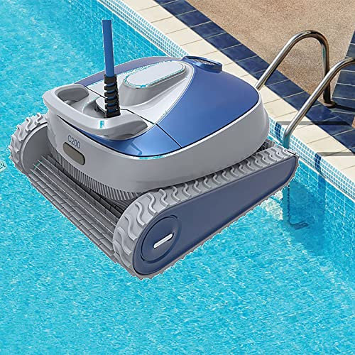 LYFDPN Limpiador robótico automático de Piscinas con Cesta de Filtro Extragrande y Potente Poder de fregado de la línea de Agua, Ideal para Piscinas enterradas