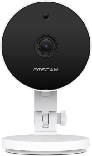 Foscam Telecamera IP C5M WiFi Dual 2.4/5Ghz 5MP, Sicurezza, Rilevamento Umano, Audio, Visione Notturna, Sirena di Allarme.