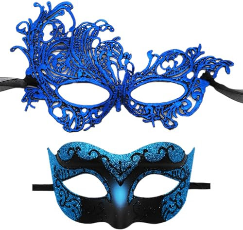 YiQinzcxg Packung Mit 2 Vom Tanz Inspirierten Maskeradenmasken. Funktionelle Paarmasken Für Halloween Und Versammlungen