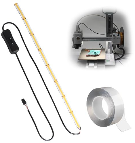 3D Drucker Zubehör 24V COB Lichtleisten Kit für Bambu Lab A1: COB Lichtleiste mit Schalter, 3D Drucker LED Lichtleiste mit Doppelseitiges Klebeband, Wasserdichte und High Brightness Light Bar