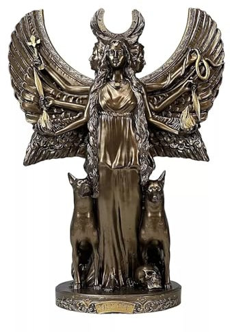 Kleine Hecate Dreifache Göttin der Magie, Nachtmond, griechische Statue, Miniatur, 12 cm