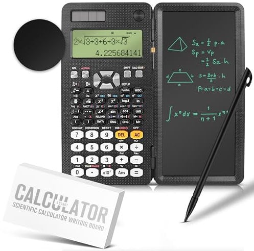 OfficeNest 552 Funktionen –2025 Update – Wissenschaftlicher Taschenrechner mit Schreibpad – 2-in-1 Rechnen & Schreiben – Solar & Batterie – Nicht programmierbar – Ideal für Abitur & Studium