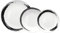Tognana Orbital, Servicio de platos 18 piezas para 6 personas, Porcelana, Blanco/Negro