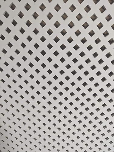 Decorative Nevada MDF Panel, 62 cm x 60 cm, Diamond Pattern, Primed White, 3mm Thick, Laser Cut Lattice for Radiator Cover