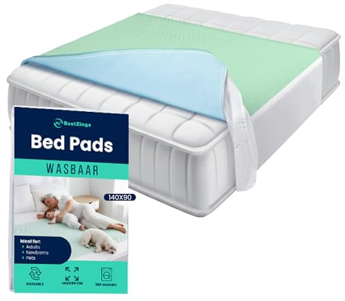 Bestzing- Inkontinenzunterlage waschbar - Inkontinenz bettunterlage - Matratzenschutz wasserdicht - Betteinlagen inkontinenz waschbar - Mattress Protector - Matrazenschoner - 90x140 cm