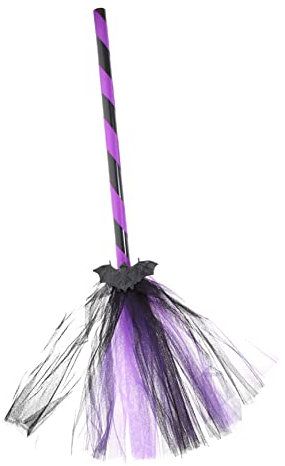 Garneck 1 Pieza Escoba Decorativa de para Halloween Accesorio de Fiesta para Decoración de Halloween Temáticos