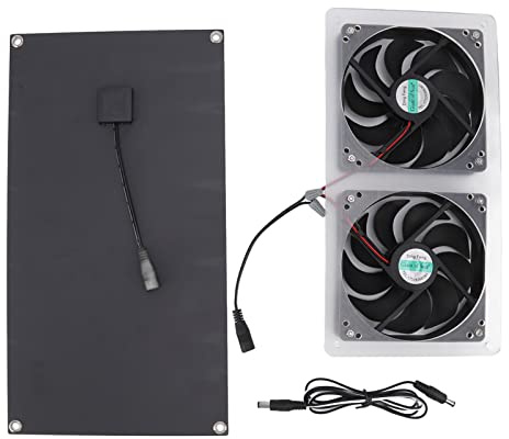 Solarantriebslüfter, Gewächshauszubehör 100W 12V Solar Panel Lüfter Kit Solar -Klimaanlage mit Solarpanel, Lüfter, USB -Kabel für Vielseitige Anwendungen und Außergewöhnliche Leistung