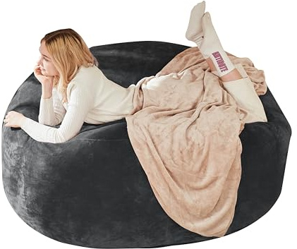 A ALFRESCOOL Bubble Couch, Sitzsack, Sitzsackstuhl, Einzelsofa, faules Sofa, für Erwachsene, Weicher und Bequemer Lesestuhl, für Wohnzimmer, Schlafzimmer, Balkone, 120 * 120 * 60cm (Dunkelgrau)