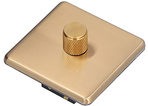 Haofy Stainless Steel Dimmer Switch Durable Brushed Brass Switch Knob Style Dimmer for Home Use (monotonous light)