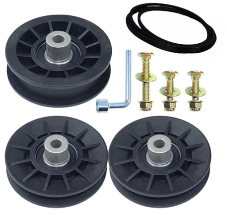 FUBESK Umlenkrolle Kit mit V-Nut und flachen Riemenscheiben für Rasentraktoren kompatibel mit LTH1538 YTH20K46