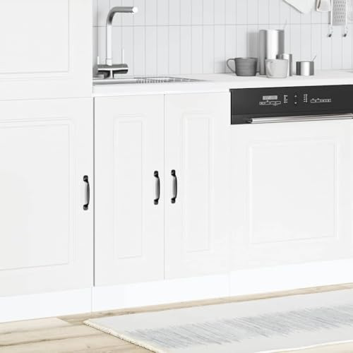 Owoxanthellate Spülenunterschrank Kalmar Weiß 60x46x81,5 cm Küchenmöbel aus Holzwerkstoff mit verstellbaren Füßen, platzsparender Küchenunterbau ideal für kleine Küchen, Wohnmobil und Büro