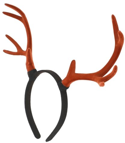 TOVINANNA Serrage-tête de Noël en Velours Marron Bois de Cerf, Accessoire Cheveux Léger pour Fête, Cosplay et Bal Masqué, Bandeau Créatif et Confortable pour Soirées Festives
