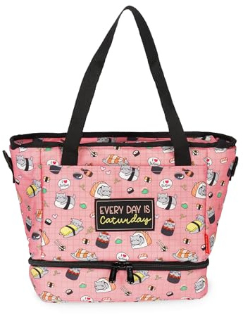 Legami - Borsa Termica Porta Pranzo, Sushi Cat, Borsa Termoisolante per Pranzo, Lunch Bag Capiente 10,8 Litri, Tracolla Regolabile, Borsa a Spalla, 33 x 22 x 15 cm
