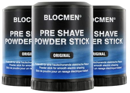 BLOCMEN Original Rasurpuderstift 6x 60g für schonende Trockenrasur ohne Hautirritationen - Pre-Shave Powder Stick mit Menthol für Männer