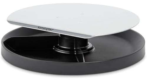 Kensington Monitor Stand - Spin2 adjustable ergonomic screen riser for all PC, laptop, computer, tv screens up to 18kg, with SmartFit System (K52787WW), Black