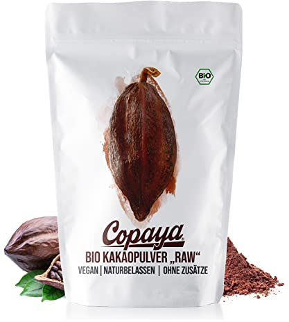 Copaya Kakaopulver BIO 1Kg, Rohkakao Pulver, 11% Fett, Stark Entölt