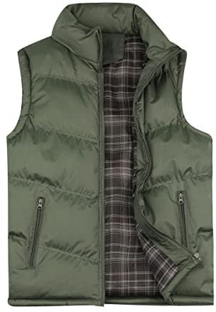YOUTHUP Mens Gilets Casual Outdoor Quilted Waistcoats Classic Sleeveless Winter Coats , Green, XL