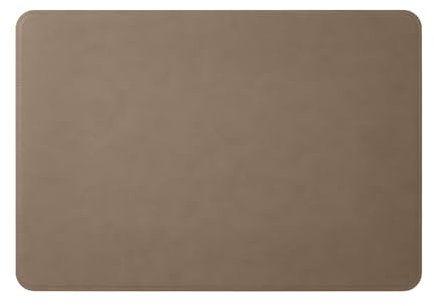 Eglooh - Herms - Sous main Bureau en Cuir Gris Tourterelle cm 80x50 - Coutures Artisanales et Angles Ronds - Made in Italy