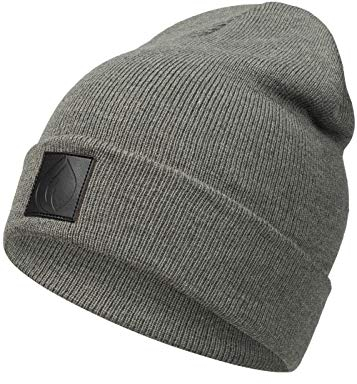 Occulto Leatherpatch Winter Mütze Beanie Charcoal1