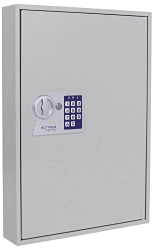 Rottner Schlüsselschrank Heidi 100 Elektronikschloss Notöffnung möglich 100 Schlüsselanhänger gratis Schlüsselregister Hakenleiste verstellbar Befestigungsmaterial inklusive