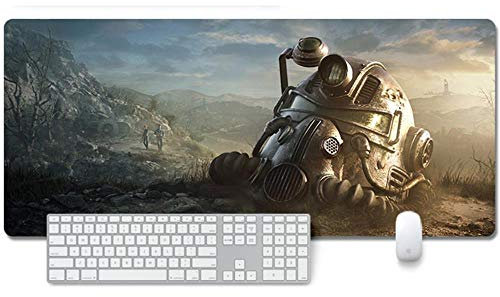 Fallout 76 Tapis de Souris XXL 900x400mm Hydrorésistant Anime Mouse Pad Grand Tapis de Souris Gamer avec Base en Caoutchouc Anti-Glissant Surface Texturée pour Ordinateur et PC, A, A