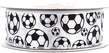 Satinband 25mm x 20m Fussball Motiv