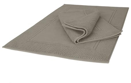 Ruggeri Set 2 Tappeti Bagno 50x80 cm, Morbido Cotone, Resistenti, Tortora | Set 2 Tappeti Bagno, Doccia, Scendi Letto, 50x80 cm, 1000 g/m 100% Cotone Extra Morbido, Lavabile in Lavatrice