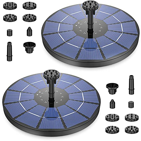 AISITIN 2PCS 3.5W Solar Springbrunnen Teichpumpe mit Panel Eingebaute Batterie Wasserpumpe Schwimmender Fontäne Pumpe mit 6 Fontänenstile für Garten, Vogel-Bad,Teich,Fisch-Behälter
