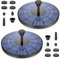 AISITIN 2PCS 3.5W Solar Springbrunnen Teichpumpe mit Panel Eingebaute Batterie Wasserpumpe Schwimmender Fontäne Pumpe mit 6 Fontänenstile für Garten, Vogel-Bad,Teich,Fisch-Behälter