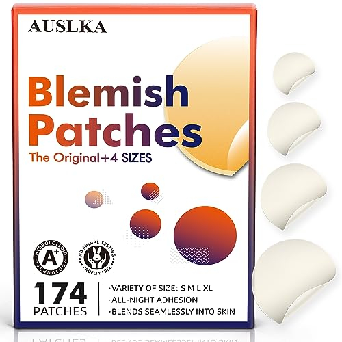 AUSLKA Pickel Patches - 174 Stücke Hydrokolloid Mit Teebaumöl, Wasserdicht und Atmungsaktiv Absorptions Abszess Blemish Pflaster