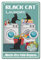 CREATCABIN Cartel de Chapa de Metal con Diseño de Gato Negro Retro Vintage Divertido Decoración de Pared Arte Mural Colgante Pintura de Hierro Placa de Póster para Lavandería Hogar Jardín